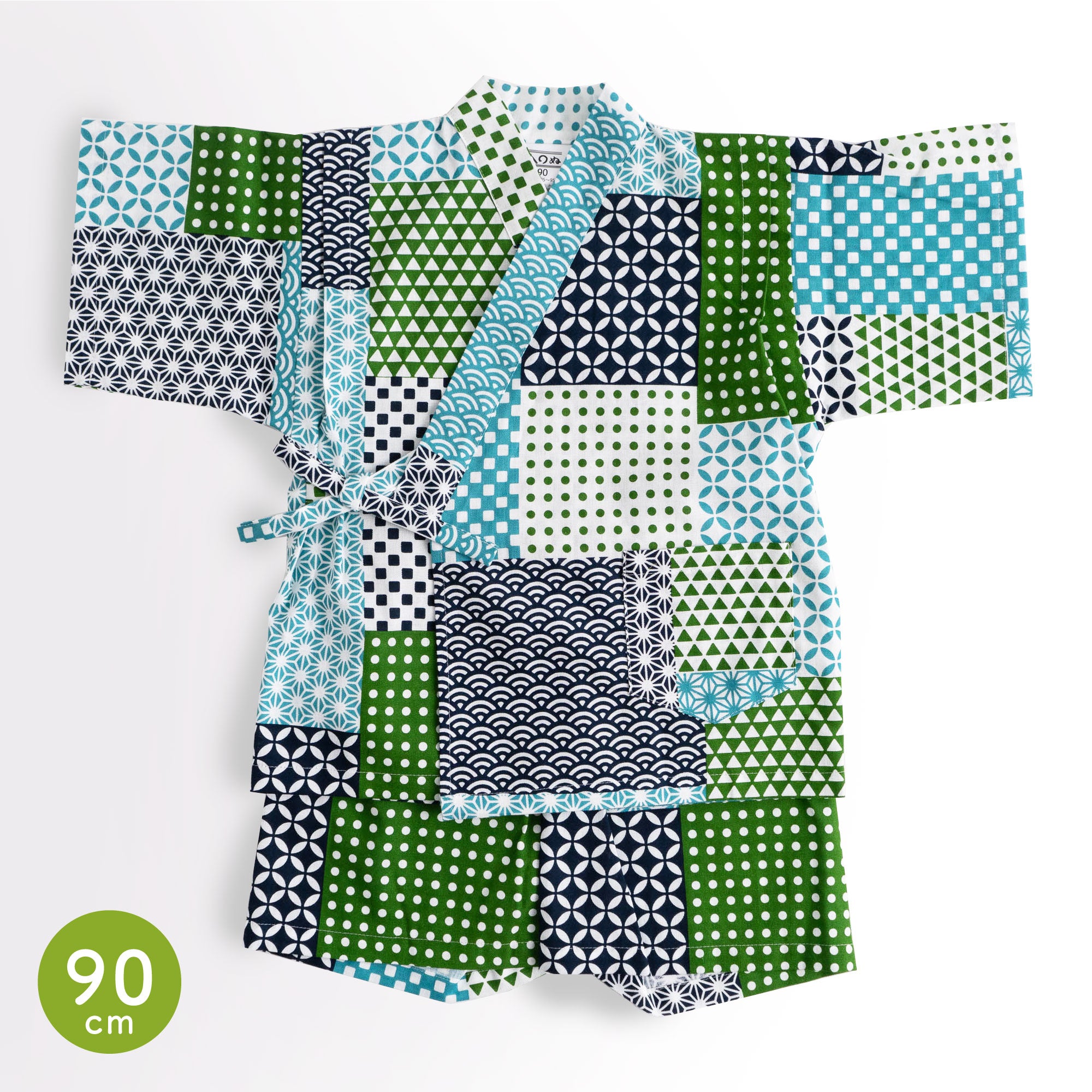 こども甚平 すこやか小紋 青 90